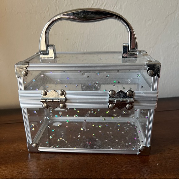 Vintage Caboodles Clear Star Holographic Mini Makeup Case Box Storage - Picture 8 of 11